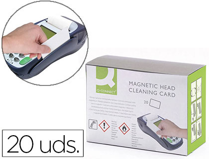 Q-CONNECT - TARJETA LIMPIADORA DE BANDA MAGNETICA CAJA DE 20 UNIDADES (Ref.KF17105)