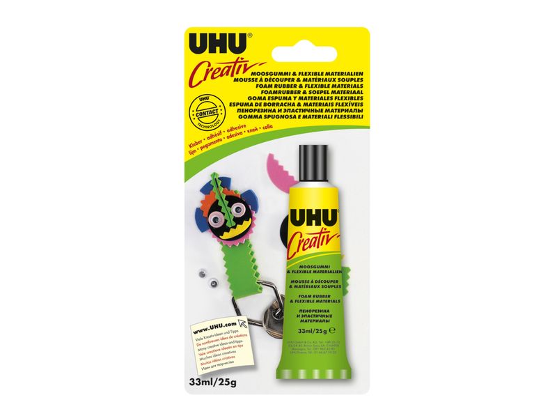 UHU - Creativo GOMA EVA.Adhesivo adhesión inmediata para goma EVA.30ml Incoloro poca olor. (Ref.62931)