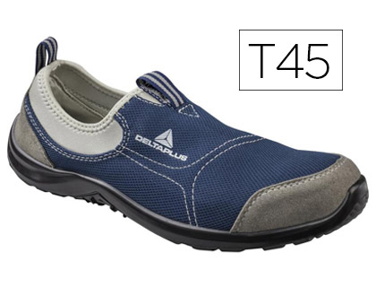 DELTAPLUS - ZAPATOS DE SEGURIDAD DE POLIESTER Y ALGODON CON PLANTILLA Y PUNTERA - COLOR AZUL MARINO TALLA 45 (Ref.MIAMIS1PGB45)