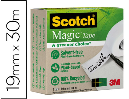 SCOTCH - Cinta ADHESIVA INVISIBLE 900 ECO 19X30 (Ref.9-1930R)
