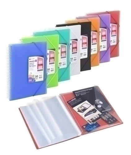 CARCHIDEA - Carpeta espiral 20 fundas ARCHIVEX-STAR,p.p. A4.,colores surtidos (Ref.53022099)
