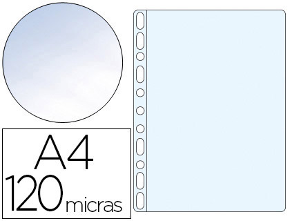 Q-CONNECT - FUNDA MULTITALADRO FOLIO 120 MC CRISTAL CAJA DE 100 UNIDADES (Ref.KF18479)