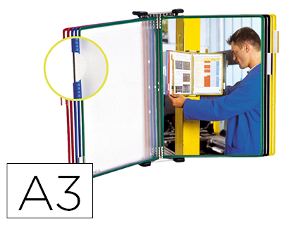 TARIFOLD - CLASIFICADOR DE PARED METAL CON 10 FUNDAS TAMAÑO A3 COLORES SURTIDOS (Ref.413109)