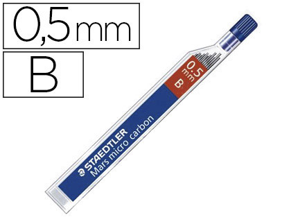 STAEDTLER - MINAS MARS MICRO GRAFITO 0,5mm &quot;B&quot; TUBO 12unid. (Ref.250 05-B)