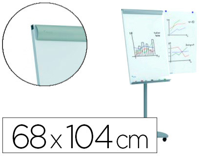 ROCADA - PIZARRA BLANCA PARA CONFERENCIAS METALICA MAGNETICA CON RUEDAS 68X104 CM INCLUYE 2 BRAZOS LATERALES (Ref.RD-617V15 TOUCH)
