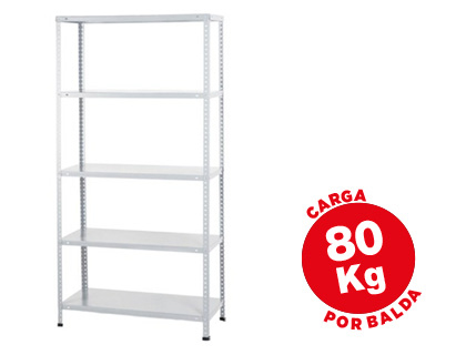 AR STORAGE - ESTANTERIA METALICA 180X90X40 CM 5 ESTANTES 80 KG POR ESTANTE COLOR BLANCO (Ref.K1PP040B4BB01)