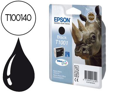 EPSON - Cartuchos ORIGINALES Inyección De Tinta STYLUS T1001 NEGRO SX515W / 600FW / 610FW / OFFICE B40W / BX600FW / 610FW - (Ref.C13T10014010)