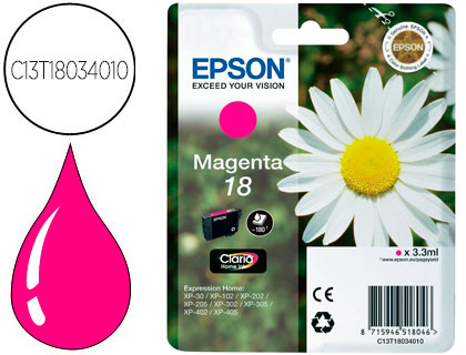 EPSON - Cartuchos ORIGINALES Inyección De Tinta INY MAG 180PÁGS 18 (Ref.C13T18034012)