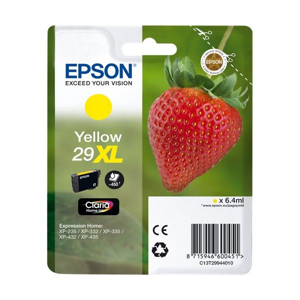 EPSON - Cartuchos Inyección Tinta ORIGINALES 29XL AMARILLO 450pág. (Ref.C13T29944012)