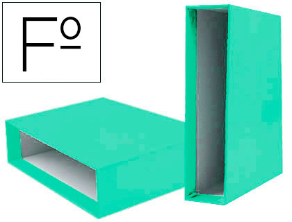 LIDERPAPEL - CAJA ARCHIVADOR DE PALANCA CARTON FOLIO DOCUMENTA LOMO 75 MM VERDE CLARO (Ref.CZ37)