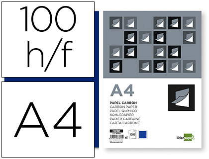 LIDERPAPEL - PAPEL CARBON FILM AZUL TAMAÑO DIN A4 CAJA DE 100 HOJAS (Ref.NR01)