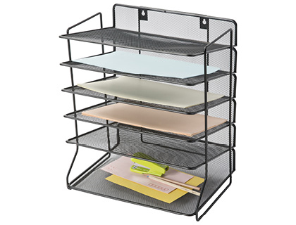 Q-CONNECT - BANDEJA SOBREMESA METALICA REJILLA NEGRA 6 BANDEJAS 325X230X390 MM (Ref.KF17289)