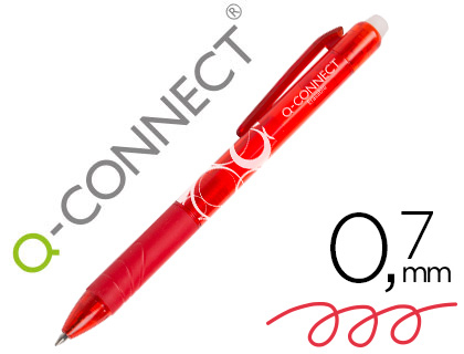 Q-CONNECT - BOLIGRAFO RETRACTIL BORRABLE 0,7 MM COLOR ROJO (Ref.KF18626)