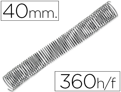 Q-CONNECT - ESPIRAL METALICO 64 5:1 40MM 1,2MM CAJA DE 25 UNIDADES (Ref.KF11138)