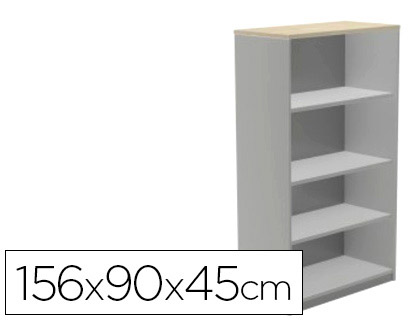 ROCADA - ARMARIO CON CUATRO ESTANTES SERIE STORE 156X90X45 CM ACABADO AB04 ALUMINIO/BLANCO (Ref.1055AB04)