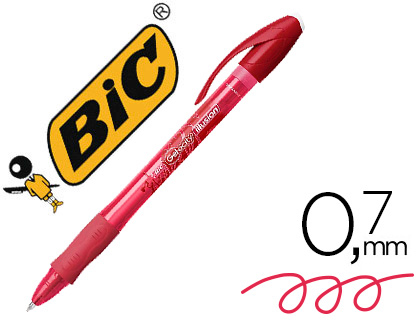 BIC - BOLIGRAFO GELOCITY ILLUSION BORRABLE ROJO PUNTA DE 0,7 MM (Ref.943442)