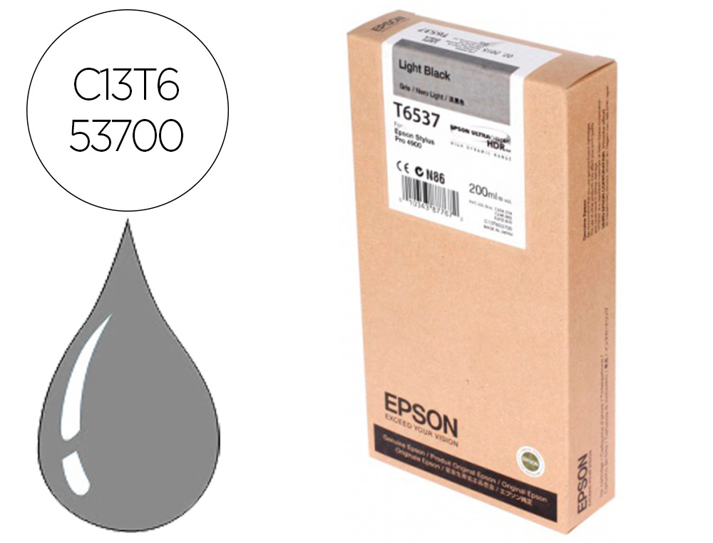 EPSON - Ink-jet gf stylus pro-4900 gris 200 ml (Ref. C13T653700)