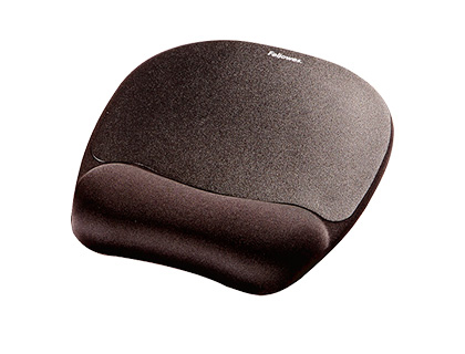 FELLOWES - Alfombrilla para raton con reposamuñecas de espuma memory foam negro 230x196x20 mm (Ref. 9176501)