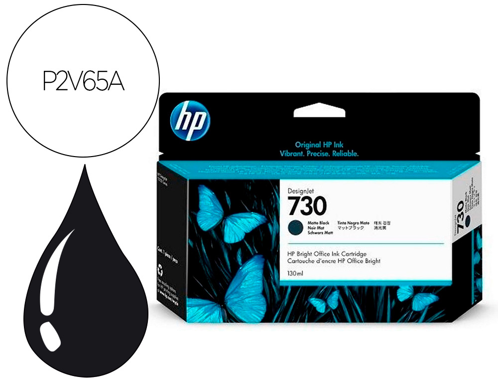 HP ( HEWLETT PACKARD ) - Ink-jet n 730 130-ml matte negro / dnj t1700/1000 paginas (Ref. P2V65A)