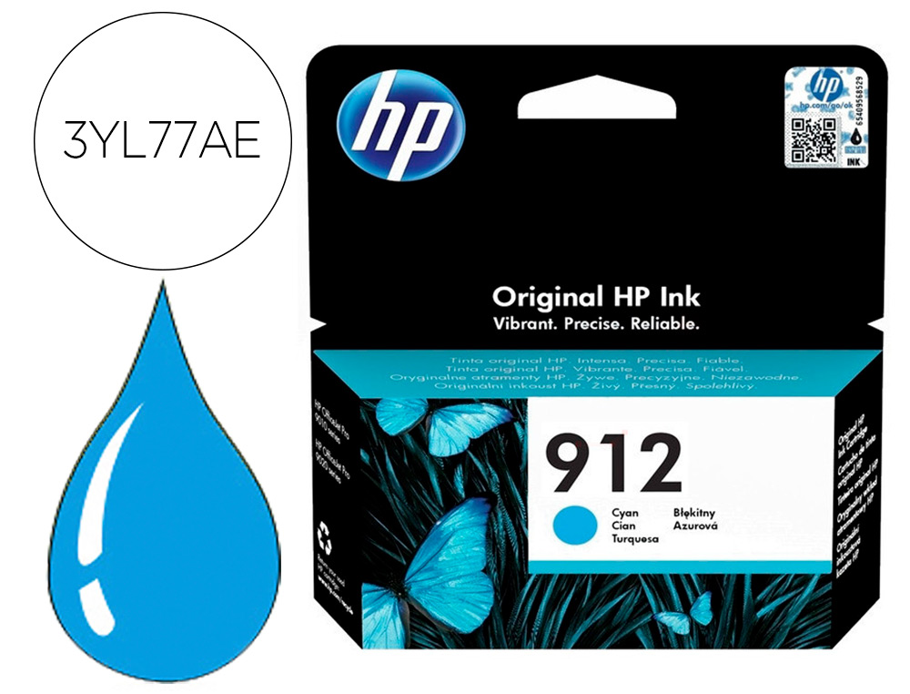 HP ( HEWLETT PACKARD ) - Ink-jet 912 officejet 8010 / 8020 / 8035 cian 315 pag (Ref. 3YL77AE)