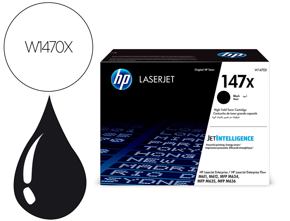 HP ( HEWLETT PACKARD ) - Toner 147x m611 / m612 / mfp m635 / mfp m 636 negro 25200 paginas (Ref. W1470X)