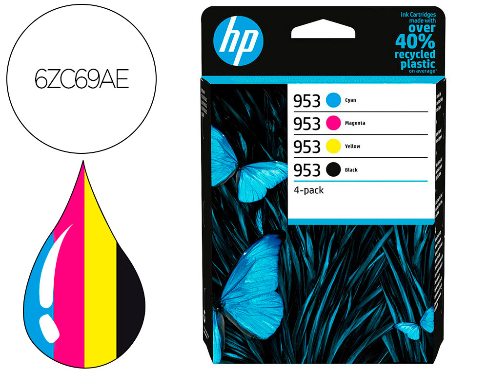 HP ( HEWLETT PACKARD ) - Ink-jet 953 bk/cmy 6zc69ae multipack negro/ cian / magenta / amarillo (Ref. 6ZC69AE)