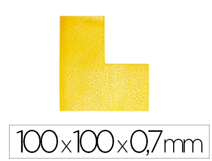 DURABLE - Simbolo adhesivo pvc forma de l para delimitacion suelo amarillo 100x100x0,7 mm pack de 10 unidades (Ref. 1702-04)