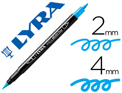 LYRA - Rotulador aqua brush acuarelable doble punta fina y pincel azul claro (Ref. 6520047)