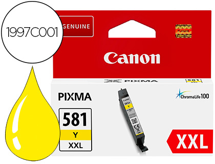 CANON - Ink-jet 581 xxl ts9550 / ts705 amarillo 830 paginas (Ref. 1997C001)