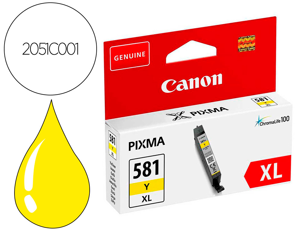 CANON - Ink-jet pixma cli-581xl amarillo (Ref. 2051C001)