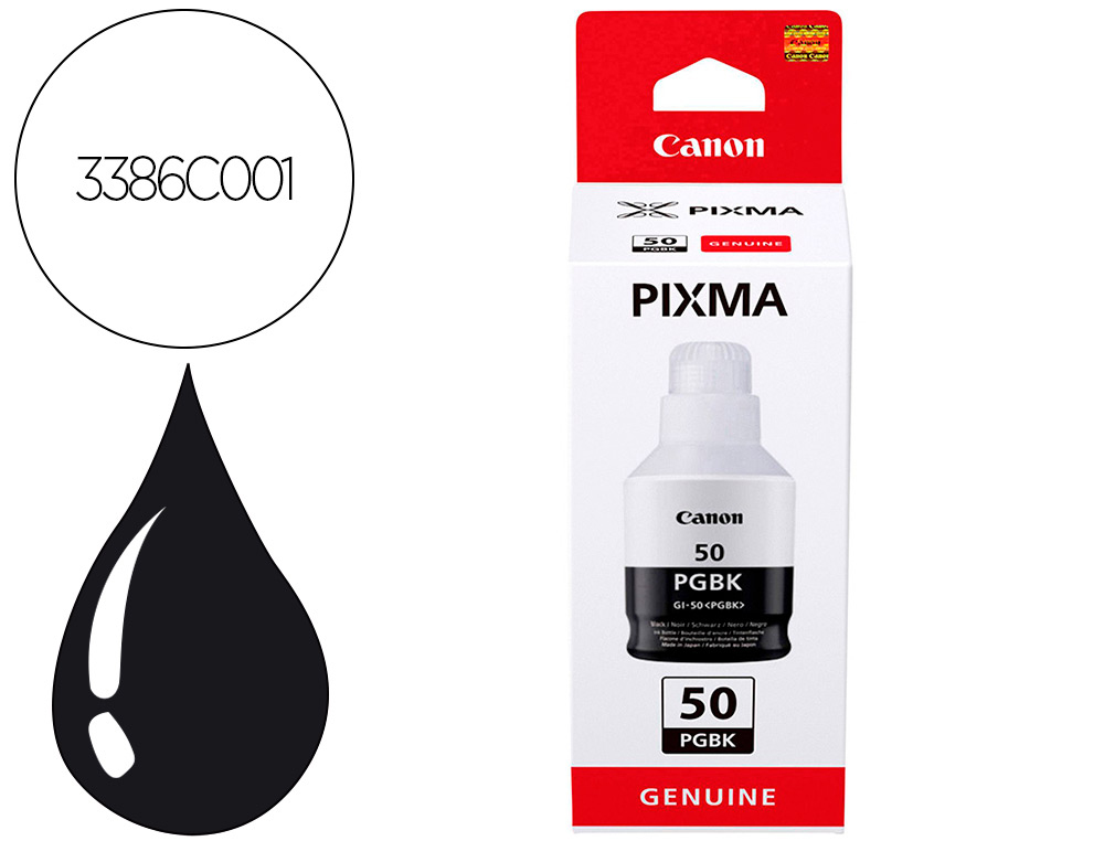 CANON - Tinta gi-50m para pixma g5050/g6050/g7050/gm2050/ gm4051 negro 6000 paginas (Ref. 3386C001)