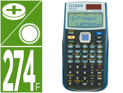 CITIZEN - Calculadora cientifica sr-270x college 274 funciones negra (Ref. SR-270X NEGRA)