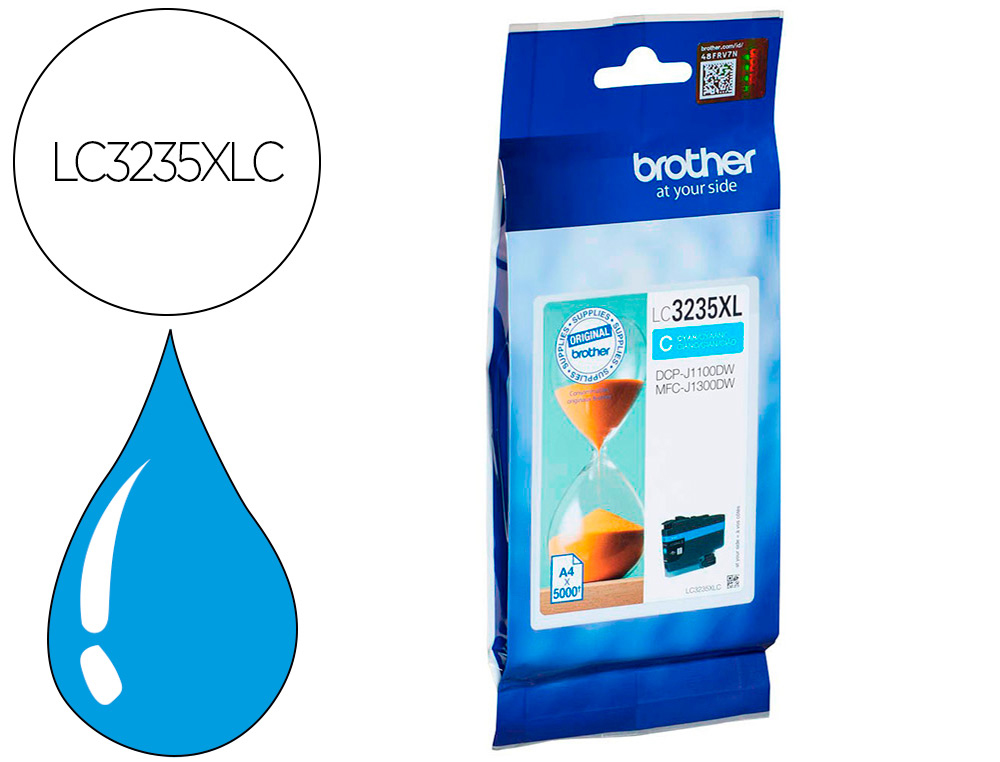 BROTHER - Ink-jet lc3235xlcy dcp-j1100dw / mfc-j1300dw cian 5000 paginas (Ref. LC3235XLC)