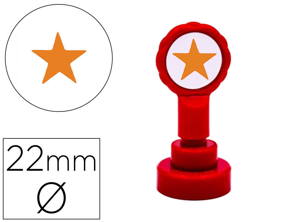 ARTLINE - Sello emoticono estrella color oro 22 mm diametro (Ref. 11757)