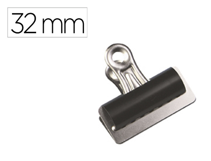 Q-CONNECT - Pinza metalica pala fija 32 mm caja de 10 unidades (Ref. KF01288)