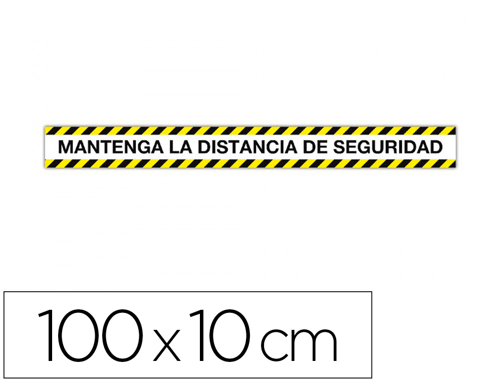 APLI - Cinta de señalizacion adhesiva mantenga la distancia 100 x 10 cm (Ref. 18595)