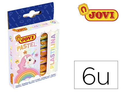 JOVI - Plastilina 90 estuche 6 unidades colores pastel surtidos 15 g (Ref. 90/6P)