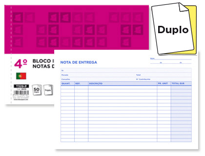 LIDERPAPEL - Talonario entregas cuarto apaisado 229 duplicado -texto en portugues (Ref. T229-P)
