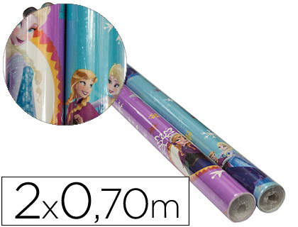 LIDERPAPEL - Papel fantasia infantil frozen rollo de 2x0,70 mt papel 60 gr modelos surtidos (Ref. 01017017)