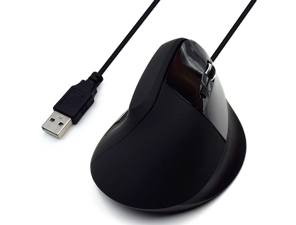 EWENT - Raton optico ergonomico con cable usb 2.0 1800 dpi (Ref. EW3157)