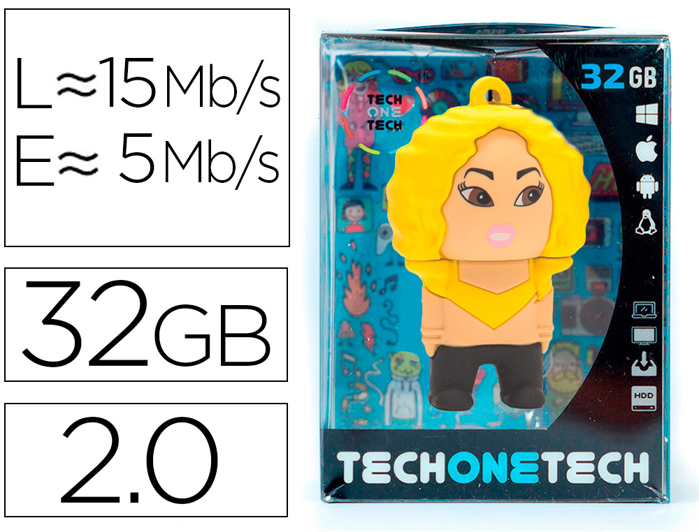 TECH ON TECH - Memoria usb shasha kira 32 gb (Ref. TEC5108-32)