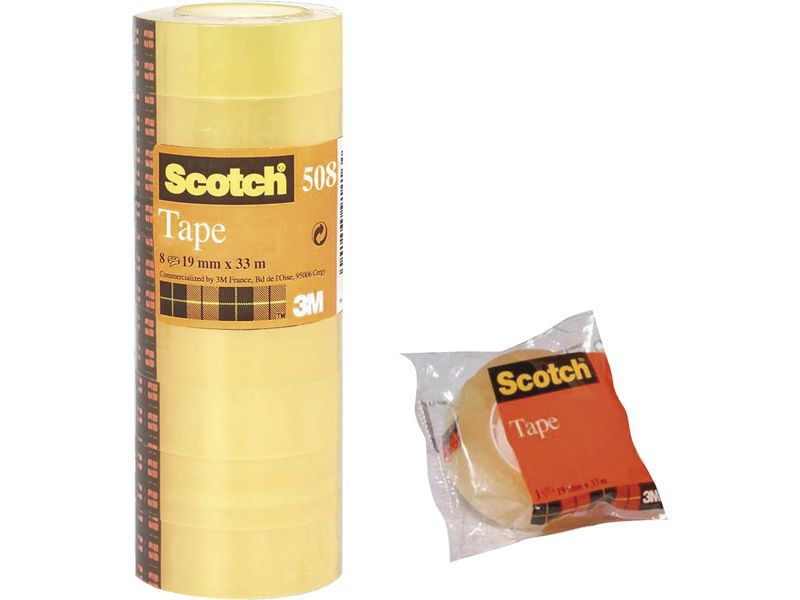 SCOTCH - Cinta adhesiva transparente19mm x 66m 8unidades uso general FT510097270 (Ref.FT510097338)