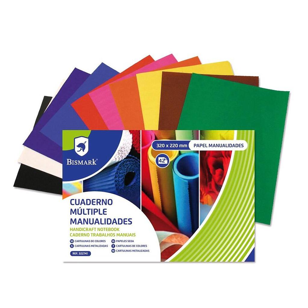 BISMARK - BLOCK MULTIPLE PARA MANUALIDADES 42 HOJAS 33 X 22 CM -12U- (Ref.322741)