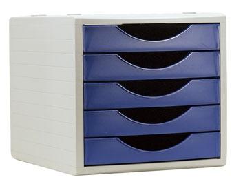 ARCHIVO 2000 - MODULO 5 CAJONES ARCHIVOTEC GRIS/AZUL (Ref.4005 AZ)