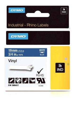 DYMO - CINTA de ROTULAR RHINO ID1 VINILO 5,5m 19mm BLANCO sobre AZUL () (Ref.1805417)