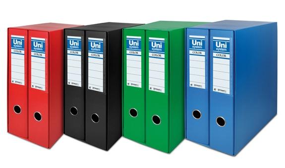 UNISYSTEM - MODULO ARCHIVADORES palanca CARTON FORRADO RADO 2 uds.A4 65mm VERDE (Ref.92326)