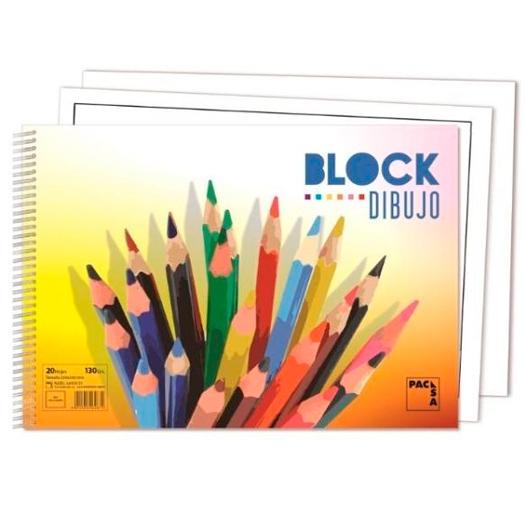 PACSA - BLOC DE DIBUJO COLOURS 230x330 mm 20h 130g LISO (Ref.18837)