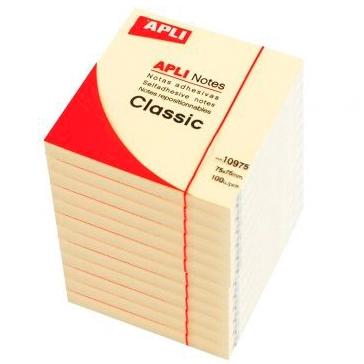APLI - NOTAS ADHESIVAS 75x75 ESTANDAR - Paquete 12u. (Ref.10975)