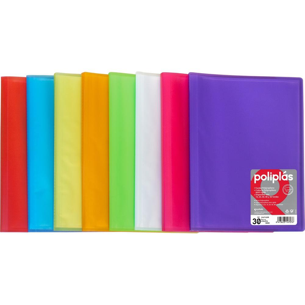 GRAFOPLÁS - CARPETA FUNDAS (TARIFARIO) GRAFOPLAS PP FLEXIBLE POLIPLAS TRANS. Fº 10 F. ROJO (Ref.1431251)