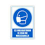 ARCHIVO 2000 - Pictograma obligatorio el uso de mascarilla pvc color azul 210x297 mm (Ref. 6173-11 AZ)